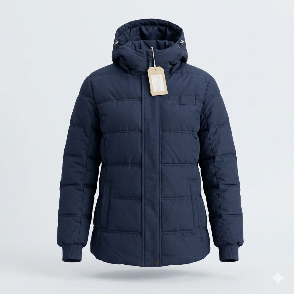 Wantdo Recycled Puffer Coat Navy Blue NWT Size Large